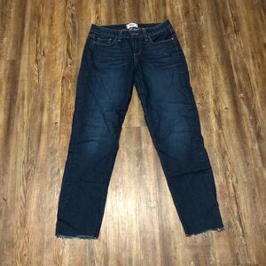 Paige Kylie Crop Jeans Women's 26 Low Rise Frayed Hem in Deep Purple Wash Denim